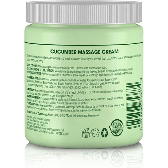 Queen Helene Professional Massage Cream, Cucumber, 15 Oz - Picture 2 of 2